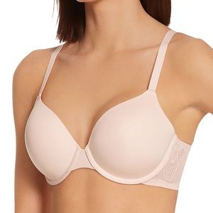 DKNY Lace Comfort Underwire Demi Bra Beige Nude 34B